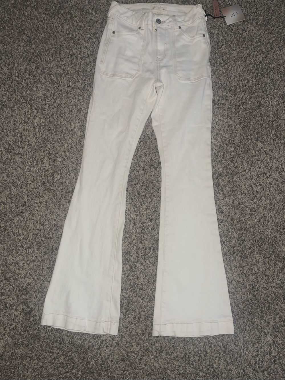 Retro style High-Rise White Flare Jeans for Women